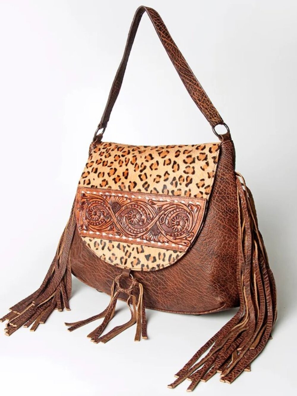 American Darling Western Luxe Fringe Saddle Bag - Picture 5 of 6